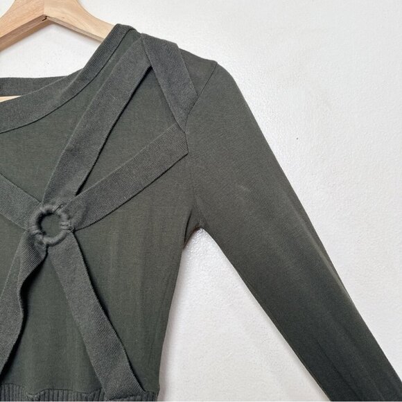 LAMB by Gwen Stefani Womens Small Military Gorp Core Mini Ribbed Dress - Picture 6 of 13